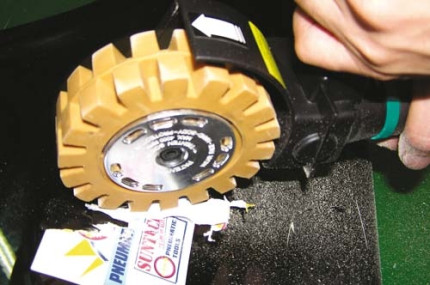 Použití s gumovým kotoučem