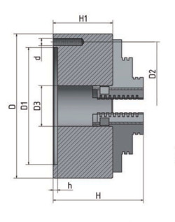 4-čeľusťové skľučovadlo s nezávisle nastaviteľnými čeľusťami ø 100 mm