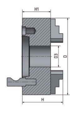 3-čeľusťové skľučovadlo s centrickým upínaním Ø 200 mm Camlock 4