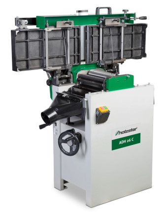Hoblovka s protahem ADH 26 C (5904026).  Snadné vyklopení srovnávacího stolu – pružiny usnadňují vyklopení srovnávacího stolu – přestavení stroje na protahování zabere jen několik sekund.