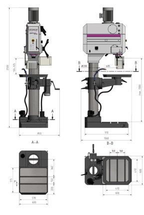 Stĺpová prevodová vŕtačka OPTIdrill DH 55 G 