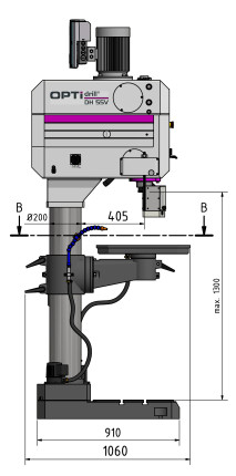 Stĺpová prevodová vŕtačka OPTIdrill DH 55 G 
